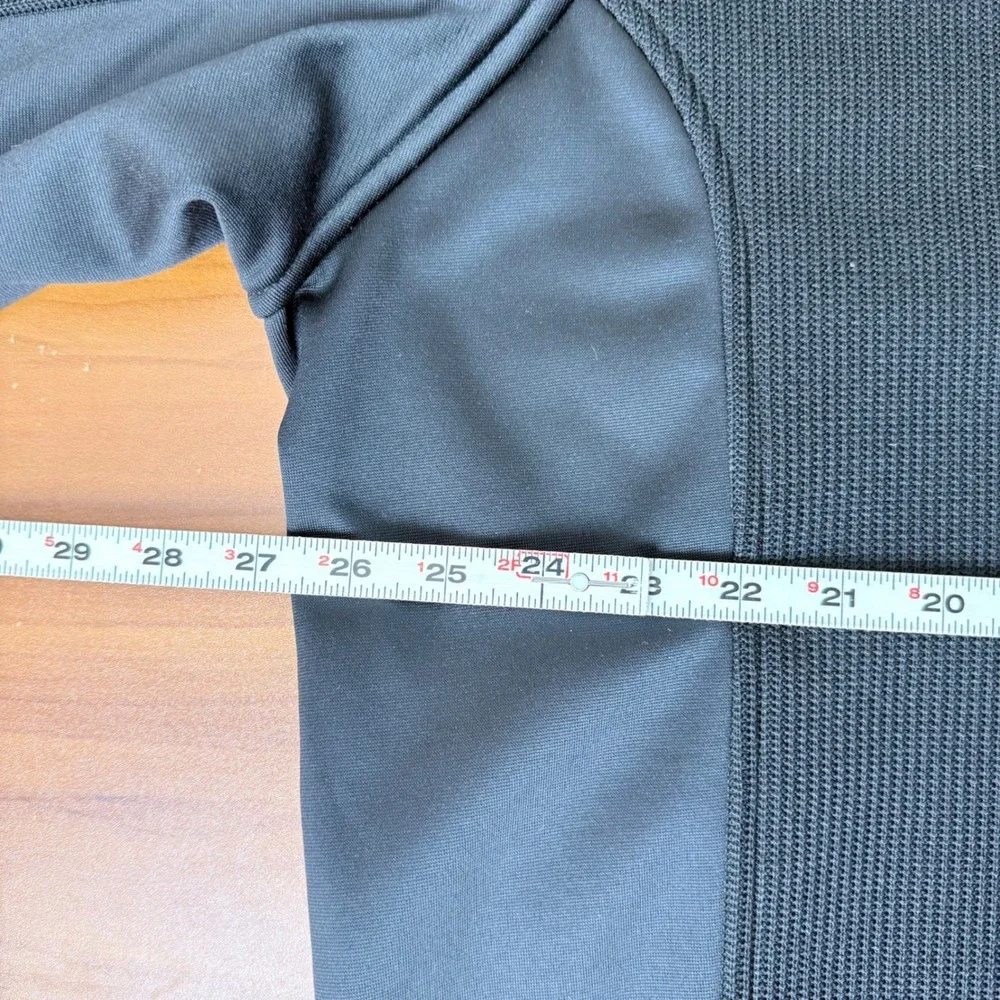 Spyder Mens‎ XXL Black Teal 1/4 Zip Textured Fleece Lined Pullover Activewear